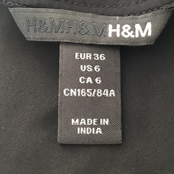 H&M Black Sheer Sequinned Shoulder Blouse, Size 6 - Picture 12 of 14